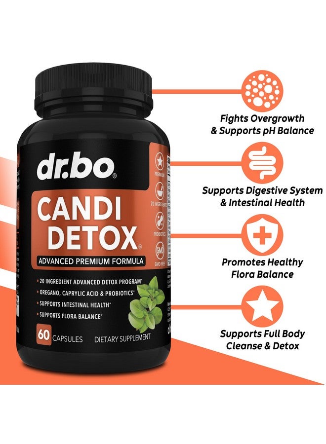 dr.bo Candida Cleanse Detox for Women & Men - Candi Detox Support Supplement Pills Kit, Anti Overgrowth Gut Balance Probiotic Flora Complex Supplements - Natural Oral Herbal Oregano & Caprylic Acid Capsules - Image 2