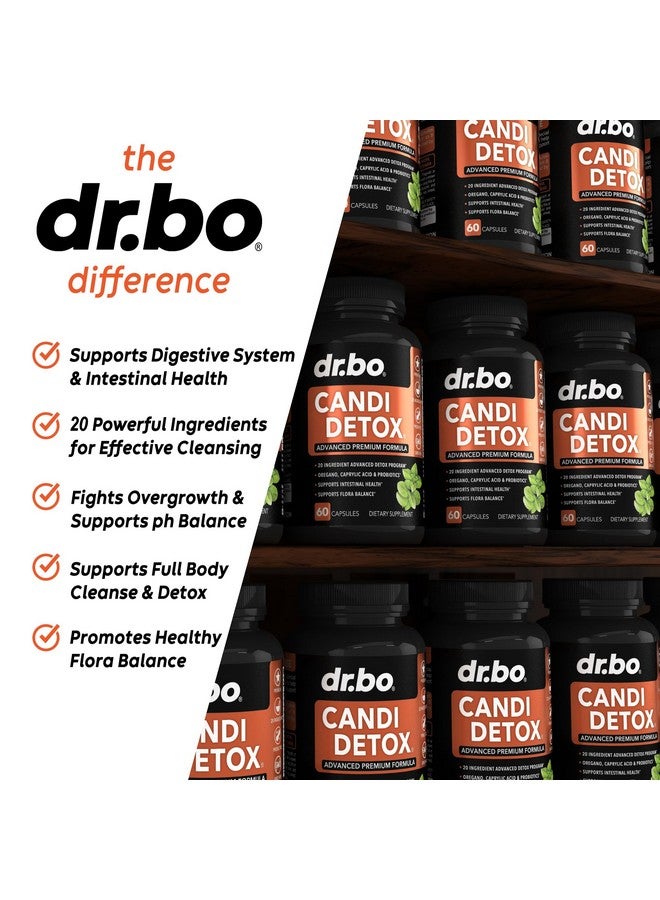 dr.bo Candida Cleanse Detox for Women & Men - Candi Detox Support Supplement Pills Kit, Anti Overgrowth Gut Balance Probiotic Flora Complex Supplements - Natural Oral Herbal Oregano & Caprylic Acid Capsules - Image 4