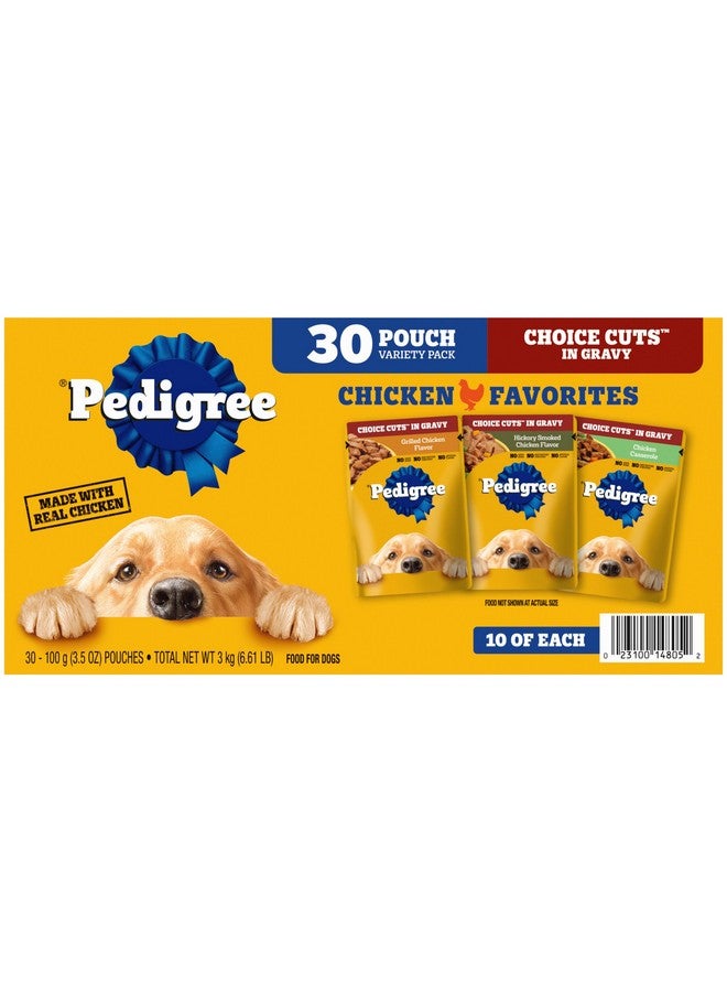 بيديجري طعام الكلاب الرطب الناعم من بيديجري تشويس كاتس إن جرافي للبالغين، عبوة متنوعة من 30 كيسًا، 3.5 أونصة - Image 1