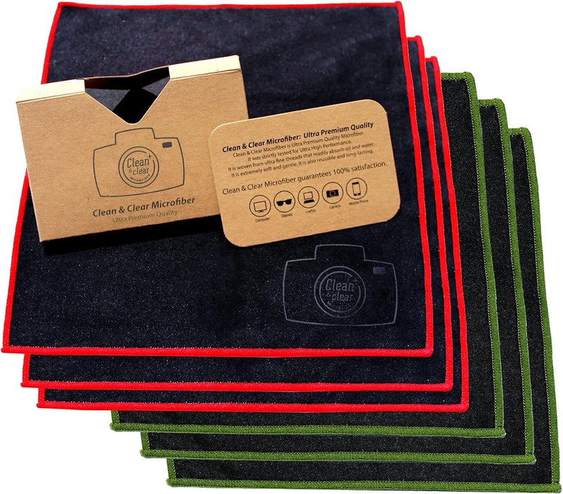 Clean & Clear Microfiber Cleaning Cloth, EXTRA LARGE [6 Pack] ULTRA PREMIUM Microfiber Cleaning Cloth - Microfiber Cloth for Camera Lens, Glasses, Screens, and all Lens. - Image 1