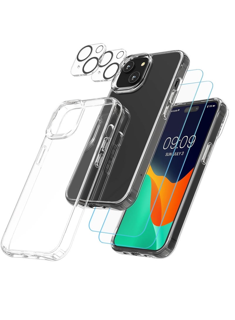ELTRAZONE iPhone 15 5-in-1 Clear Protection Kit – Includes Case, Screen & Camera Protectors - Image 1