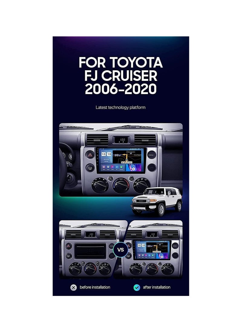 Android Car Stereo for Toyota FJ Cruiser 2006 To 2020 1GB RAM 32GB ROM Mirror-Link Wi-Fi BT, FJ Radio GPS Navigation, 9 Inch IPS Touch Screen with Backup Camera Included