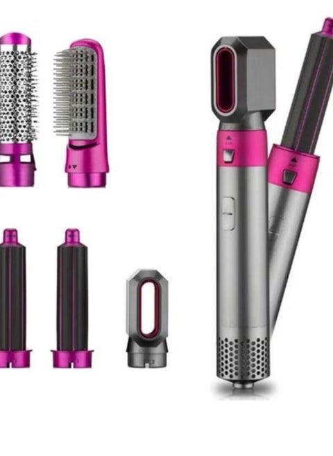 5-in-1 Hot Air Hair Dryer and Curler Tool Set – Multi-Function Hair Styler for Drying, Curling, Straightening, Volumizing, and Smoothing with Interchangeable Attachments