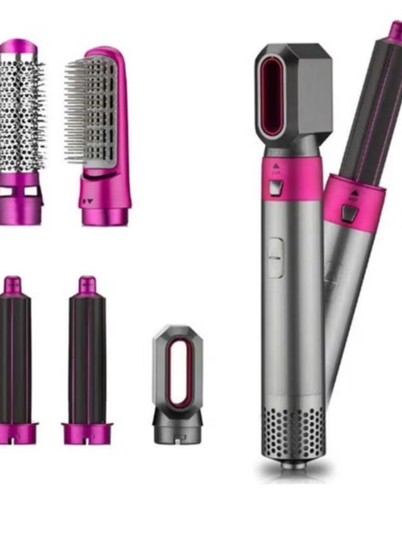 Generic - 5-in-1 Hot Air Hair Dryer and Curler Tool Set – Multi-Function Hair Styler for Drying, Curling, Straightening, Volumizing, and Smoothing with Interchangeable Attachments - Image 1