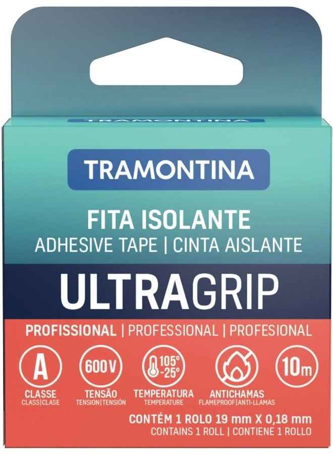TRAMONTINA شريط كهربائي أسود ترمونتينا ULTRAGRIP 10م - Image 1