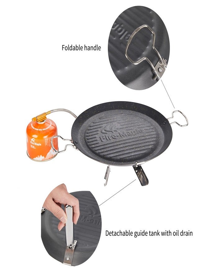 Fire-Maple Camping Griddle Plate | Nonstick Outdoor Portable Grill Pan for Stovetop | BBQ Gas Griddle Pan for Camping Stove Ridged Surfaces 31 X 31cm - Image 2