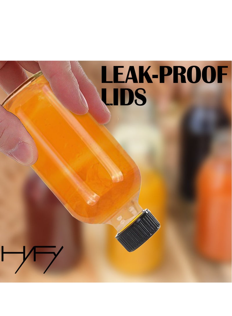 HYFY 12 Pack 4 oz Small Clear Glass Bottles 3 stainless steel funnels strong lid Ginger shot Bottle Potion Juice 24 stickers Shots bottle boston bottle Oils Bottle Glass Bottles Liquid Bottle 118ml - Image 4