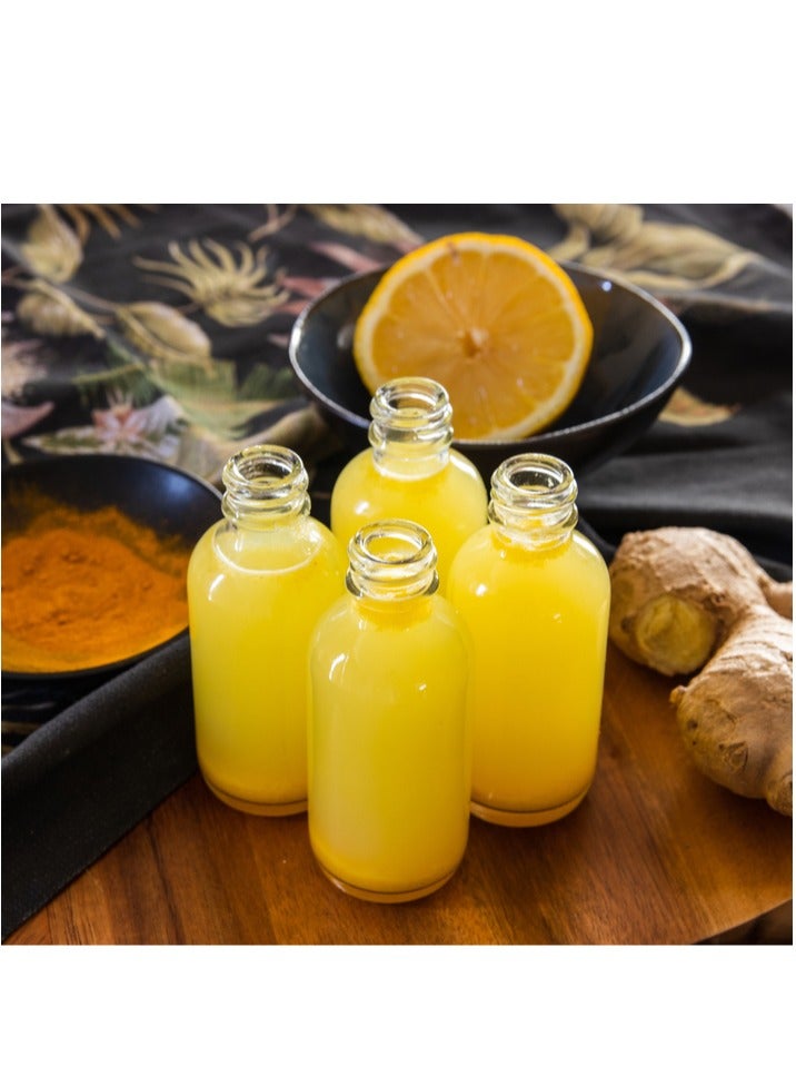 HYFY 12 Pack 4 oz Small Clear Glass Bottles 3 stainless steel funnels strong lid Ginger shot Bottle Potion Juice 24 stickers Shots bottle boston bottle Oils Bottle Glass Bottles Liquid Bottle 118ml - Image 5