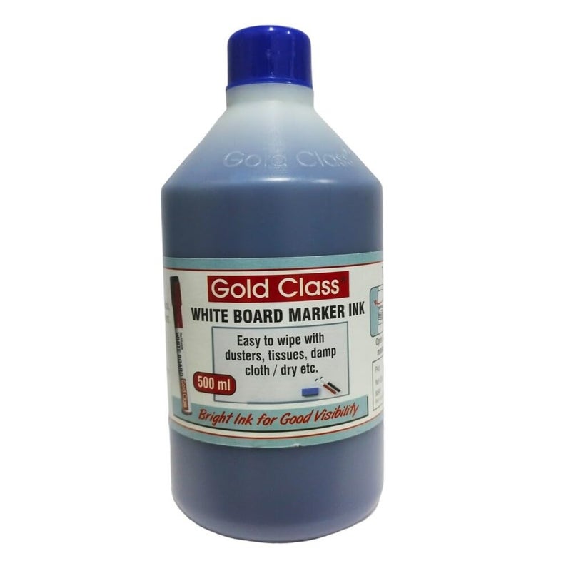 Gold Class White Board Marker Ink, 500Ml | Easily Refillable | Suitable For Marker Pens Medium | Office Stationery | School Stationery (Blue) - Image 1