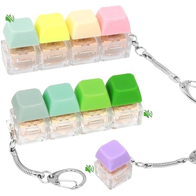 Lohoee Keyboard Fidget Toys- 3Pcs Fidget Keyboard Clicker Keyboard Button Fidget Keychain Decompression Toys for Stress Relief Office Pass The Time or Gift (Style A) - Image 1