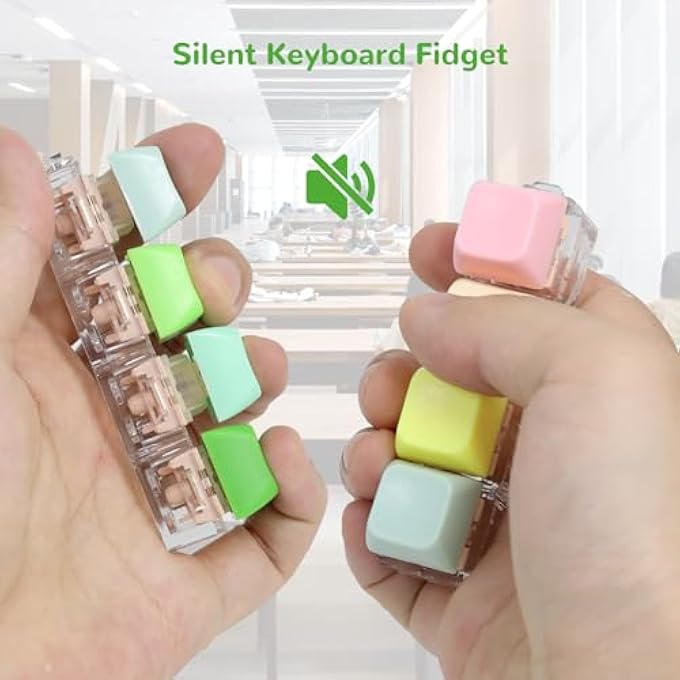 Lohoee Keyboard Fidget Toys- 3Pcs Fidget Keyboard Clicker Keyboard Button Fidget Keychain Decompression Toys for Stress Relief Office Pass The Time or Gift (Style A) - Image 4