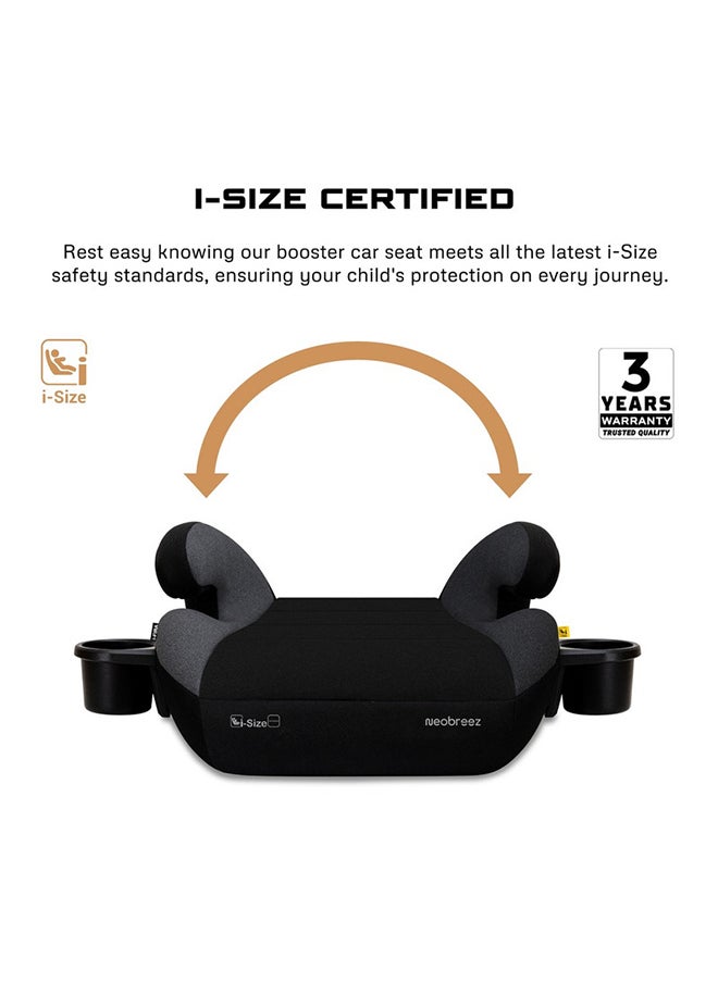 neobreez I-Fira I-Size Backless Booster Car Seat,  Double Padded Foam,  Compact, Lightweight & Portable Kids Car Seat, Arm Rest Seat, 2 Cup Holder,  Ecer129  (6-12Yrs, 125-150Cm, 22-36Kg, 2Yrs Warranty)  - Image 3