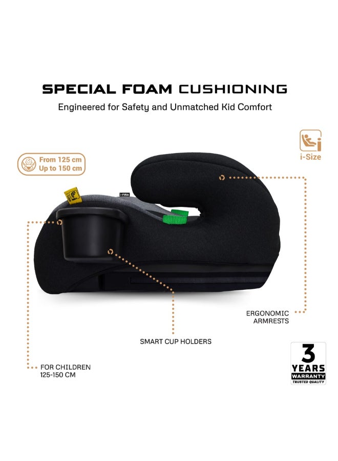 نيوبريز مقعد معزز للأطفال بدون ظهر، مبطن مزدوج، مدمج وخفيف الوزن، محمول للسفر، للأولاد والبنات، مسند ذراع، حامل أكواب مزدوج، - سنة، - كجم - Image 5