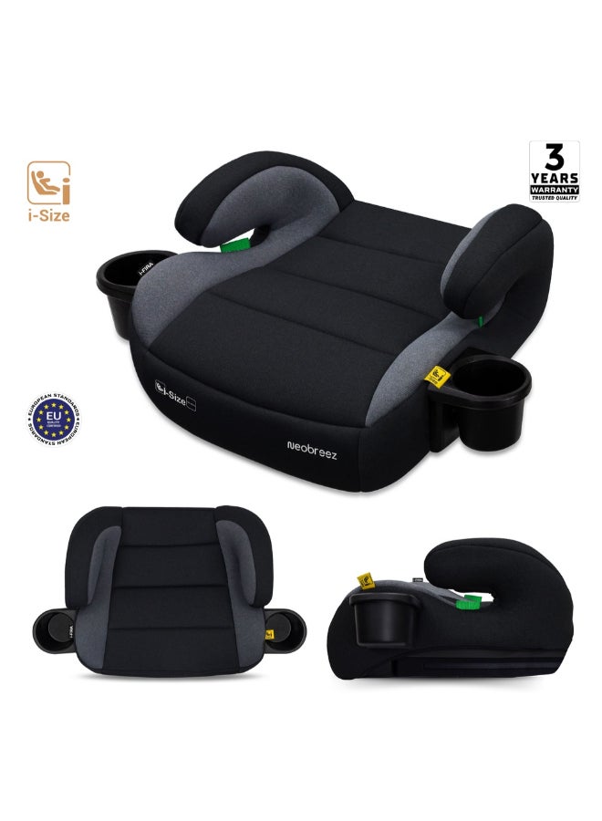 نيوبريز مقعد معزز للأطفال بدون ظهر، مبطن مزدوج، مدمج وخفيف الوزن، محمول للسفر، للأولاد والبنات، مسند ذراع، حامل أكواب مزدوج، - سنة، - كجم - Image 3
