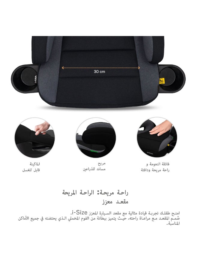 neobreez I-FIRA I-Size Backless Booster Car Seat, Double Padded Foam, Compact, Lightweight&Portable Travel Childrens Kids Boys Girls Car Seat, Arm Rest Seat, 2 Cup Holder, ECER129, 6-12Yrs, 22-36Kg, Group 3 - Image 5