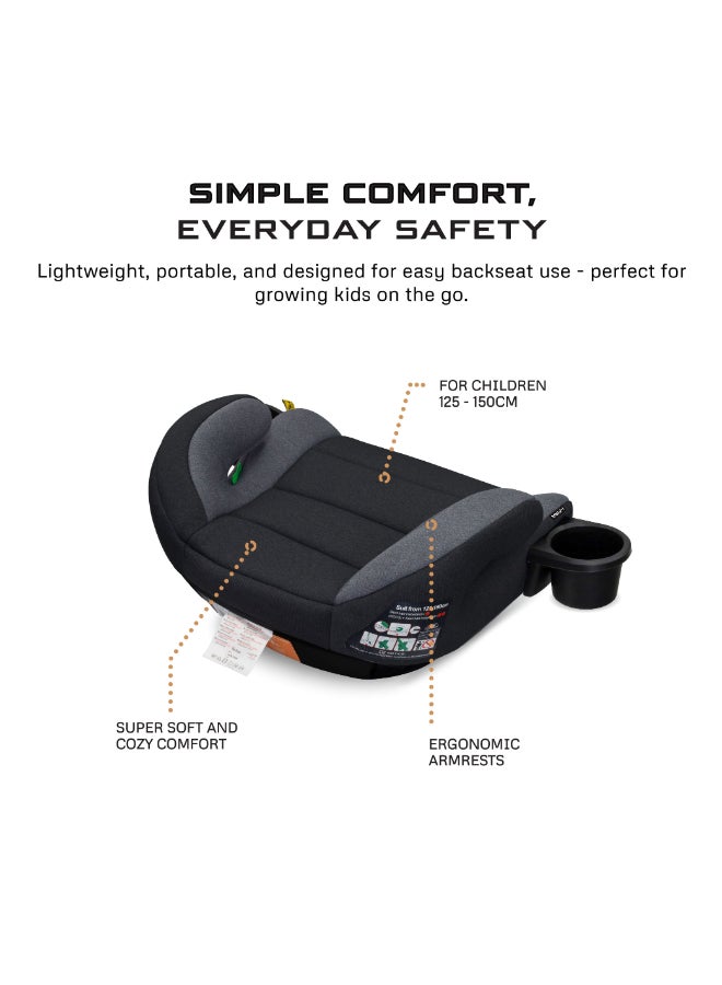 neobreez I-FIRA I-Size Backless Booster Car Seat, Double Padded Foam, Compact, Lightweight&Portable Travel Childrens Kids Boys Girls Car Seat, Arm Rest Seat, 2 Cup Holder, ECER129, 6-12Yrs, 22-36Kg, Group 3 - Image 3