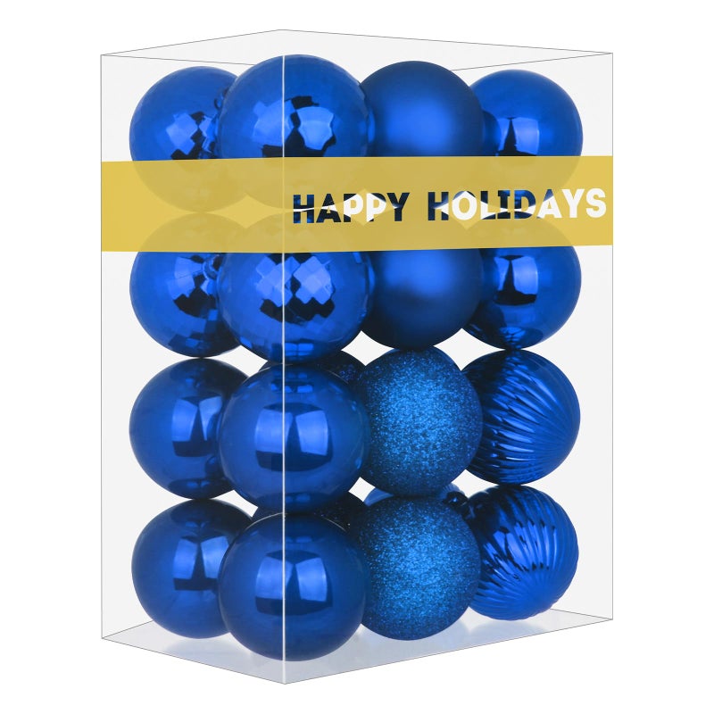 GameXcel Royal Blue 1.6"" Small Christmas Balls Christmas Tree Decoration Ornaments Shatterproof Hanging Balls for Birthday Halloween Holiday Wedding Decorations Set of 24pcs - Image 1