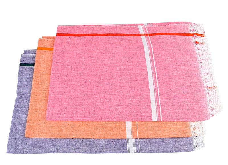 Sathiyas Sunrise Soft Cotton Bath Towel (Pack of 3) (Purple||Or||Pink) - Image 4