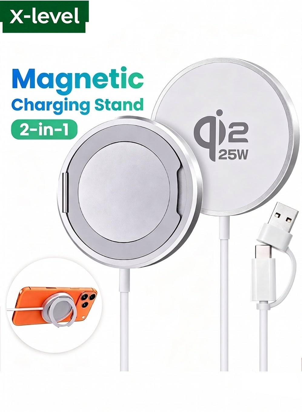 xlevel Xlevel Magsafe Stand Charger usbc 25W