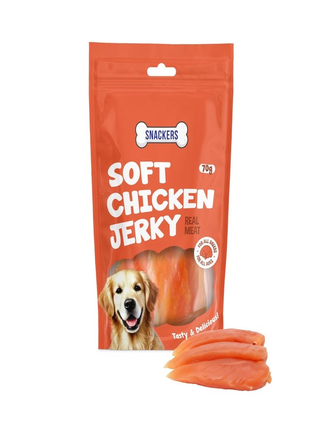 Snackers Soft Chicken Jerky, Dog Treats | Natural High Protein Chews for Dental Health, Strong Muscles & High Energy | Healthy & Tasty Snacks for Puppies & Adult Dogs, 70g - Image 1