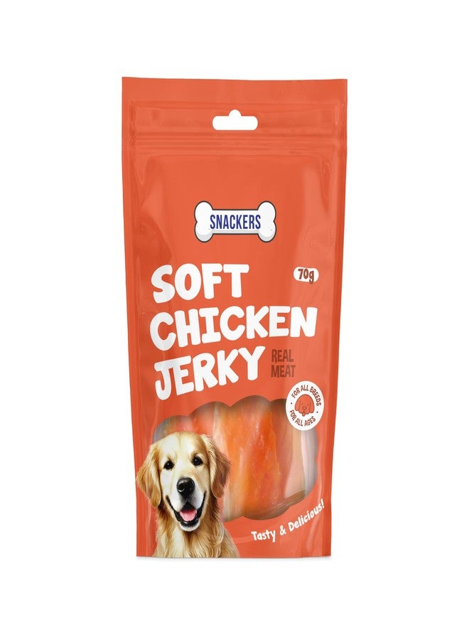Snackers Soft Chicken Jerky, Dog Treats | Natural High Protein Chews for Dental Health, Strong Muscles & High Energy | Healthy & Tasty Snacks for Puppies & Adult Dogs, 70g - Image 4