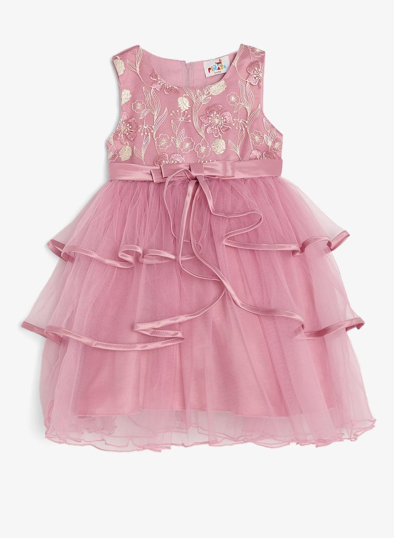 Pinata Flower Embroidered Tier Occasion Dress - Image 2