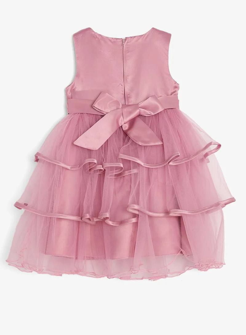 Pinata Flower Embroidered Tier Occasion Dress