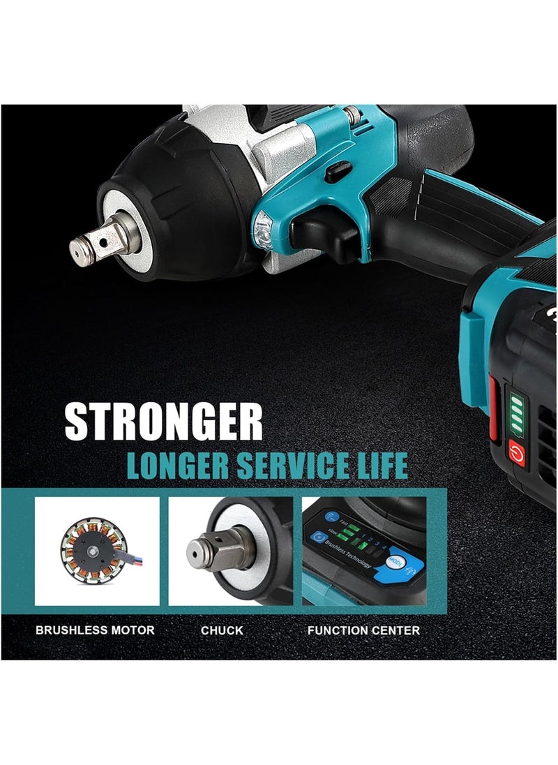 KROST - KROST Pro Series 850NM High Torque Cordless Impact Wrench 12Brushless Motor 4 Mode SelectionAuto Stop Function LED Light Impact Wrench Single Battery - Image 1