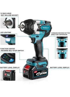 KROST KROST Pro Series 850NM High Torque Cordless Impact Wrench 12Brushless Motor 4 Mode SelectionAuto Stop Function LED Light Impact Wrench Single Battery  - Image 2