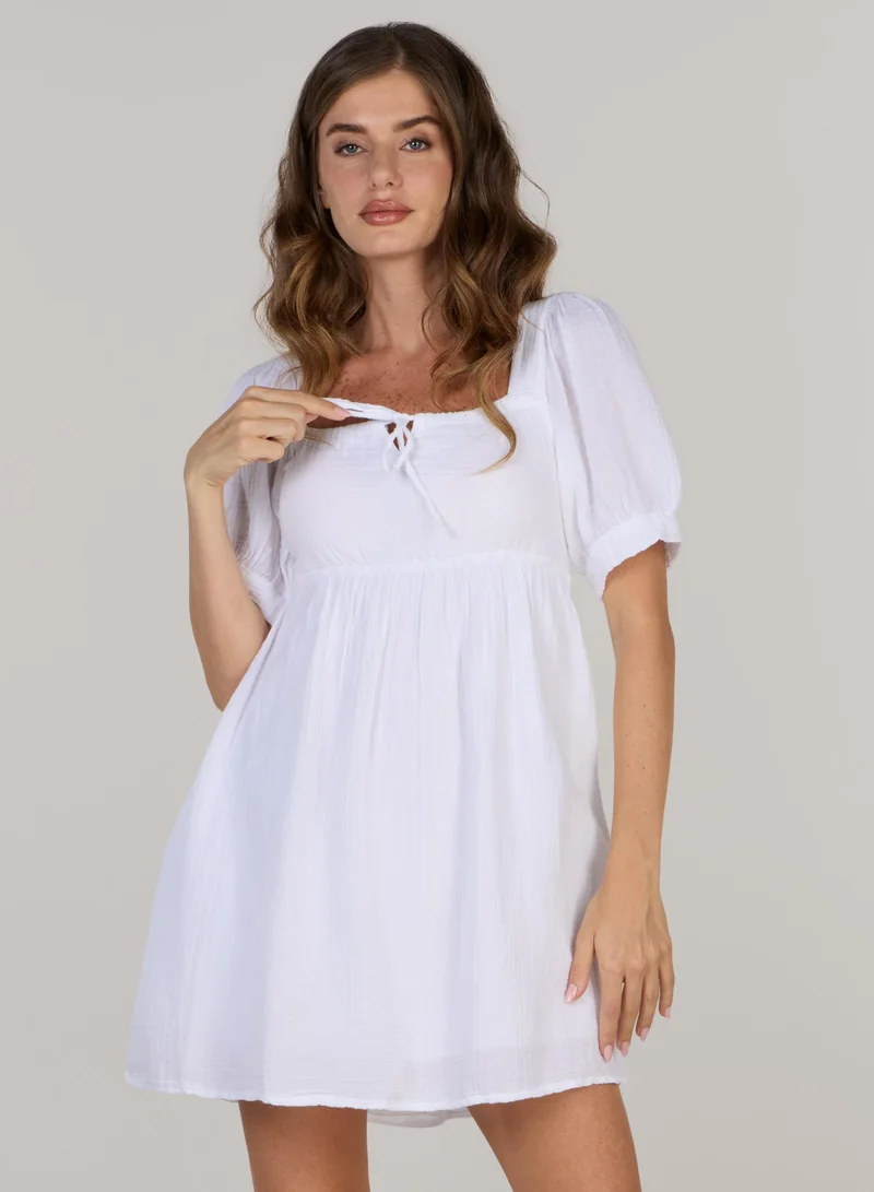 Princess Puff Sleeve Short Dress