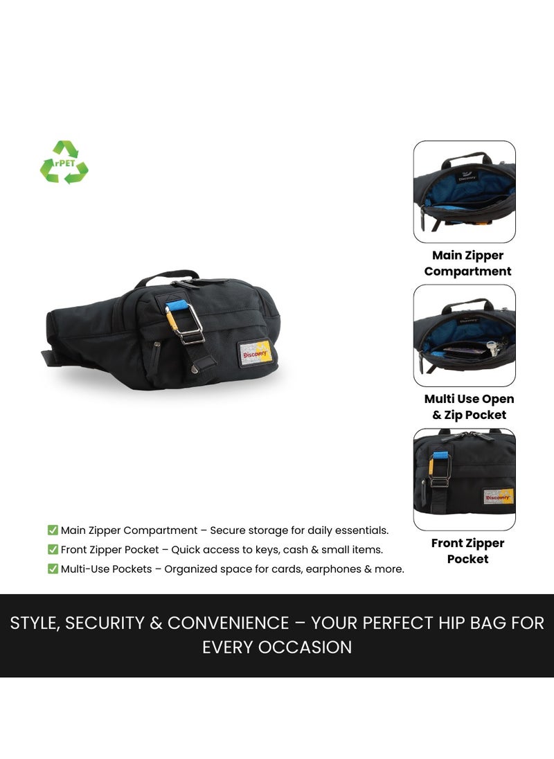 Discovery ICON  Waist Bag Black, Hip Bag With Adjustable Strap, RFID Pocket, Suitable For Travel, Outdoors, Gym, Hiking For Men And Women - pzsku/ZB845683938A0CDE642D3Z/45/_/1739531206/3a2dec9a-dad2-4ab1-abb3-ecdcab18a0fe