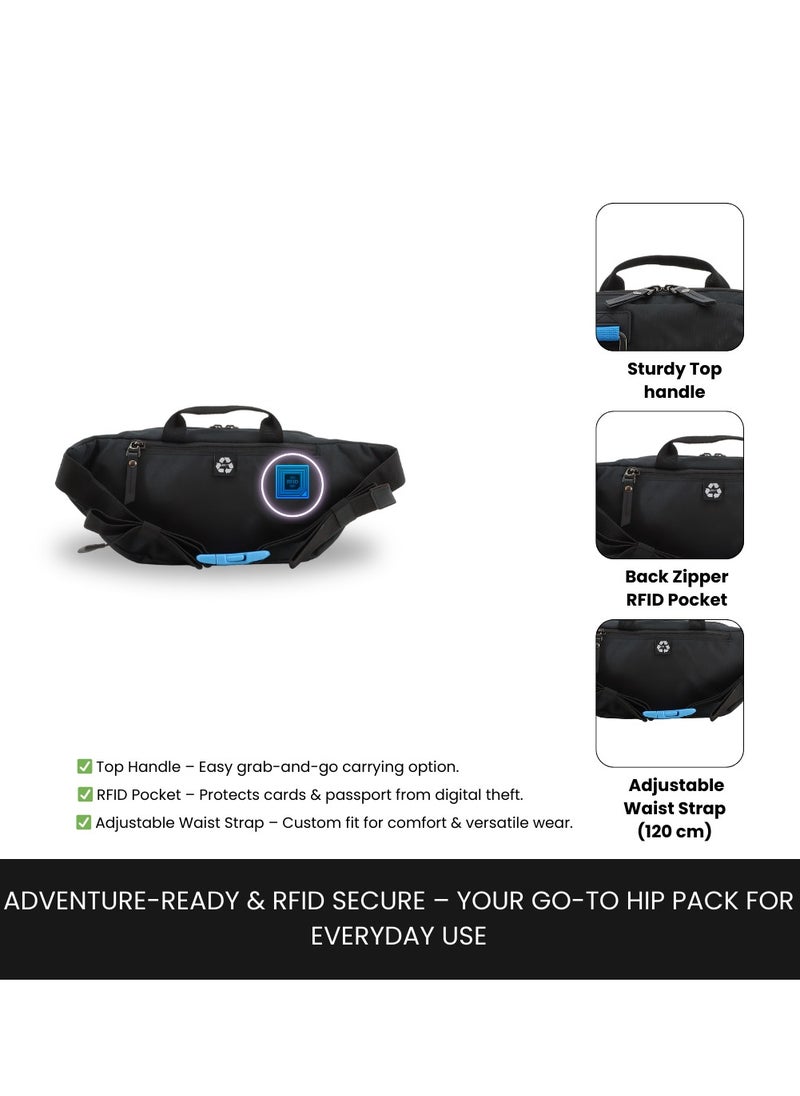 Discovery ICON  Waist Bag Black, Hip Bag With Adjustable Strap, RFID Pocket, Suitable For Travel, Outdoors, Gym, Hiking For Men And Women - pzsku/ZB845683938A0CDE642D3Z/45/_/1739531267/adfb8d91-fa50-4bc5-bbe7-6c2cef1d007b