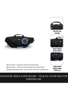 Discovery Discovery ICON  Waist Bag Black, Hip Bag With Adjustable Strap, RFID Pocket, Suitable For Travel, Outdoors, Gym, Hiking For Men And Women  - Image 3
