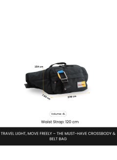 Discovery Discovery ICON  Waist Bag Black, Hip Bag With Adjustable Strap, RFID Pocket, Suitable For Travel, Outdoors, Gym, Hiking For Men And Women  - Image 4