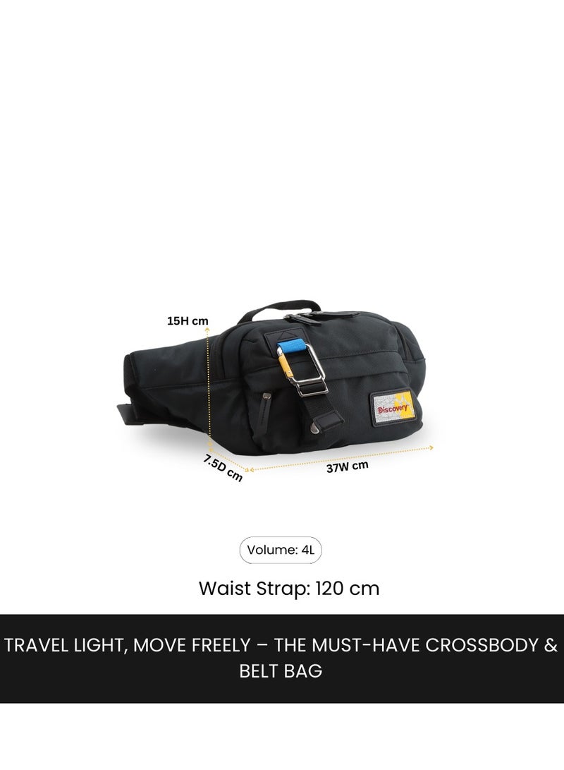 Discovery Discovery ICON  Waist Bag Black, Hip Bag With Adjustable Strap, RFID Pocket, Suitable For Travel, Outdoors, Gym, Hiking For Men And Women  - Image 4