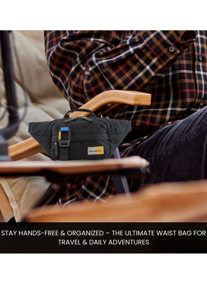 Discovery ICON  Waist Bag Black, Hip Bag With Adjustable Strap, RFID Pocket, Suitable For Travel, Outdoors, Gym, Hiking For Men And Women - pzsku/ZB845683938A0CDE642D3Z/45/_/1739531317/d8063e67-0e00-4805-8b8d-b20355a5fede