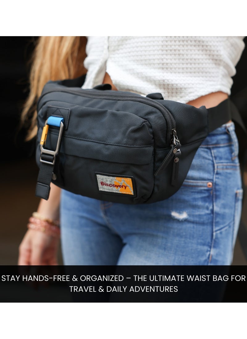 Discovery ICON  Waist Bag Black, Hip Bag With Adjustable Strap, RFID Pocket, Suitable For Travel, Outdoors, Gym, Hiking For Men And Women - pzsku/ZB845683938A0CDE642D3Z/45/_/1739531337/465851c2-5dd5-4f24-b779-f14caf2674dd
