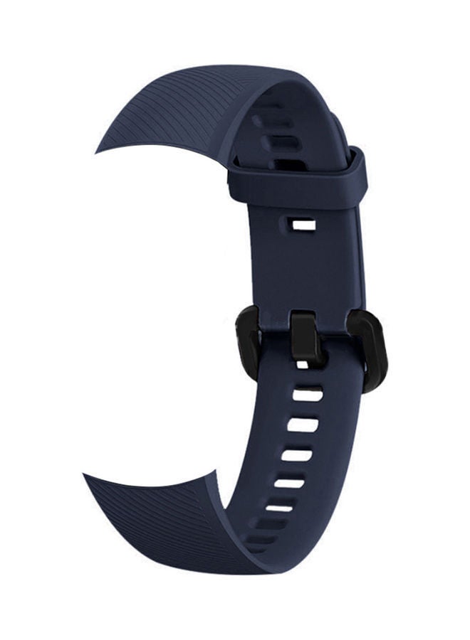 NIBEMINENT Silica Gel Bracelet Strap Replacement For Honor Band 5 Dark Blue  - Image 1