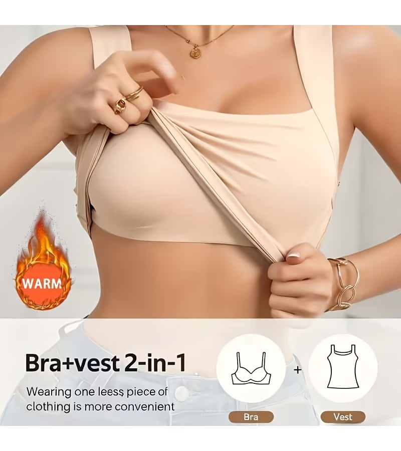 Women's Camel Tummy Control Shapewear Vest for Postpartum Shaping - Image 4