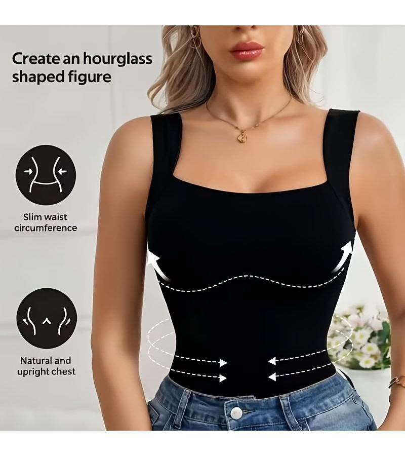 Women's Camel Tummy Control Shapewear Vest for Postpartum Shaping - Image 3