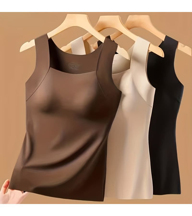 Women's Camel Tummy Control Shapewear Vest for Postpartum Shaping - Image 1