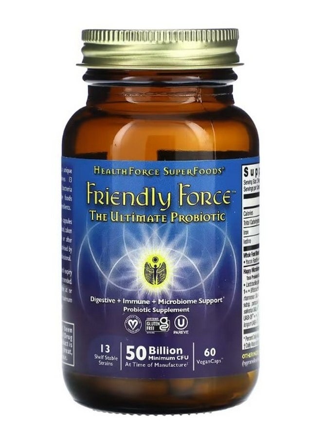 HEALTHFORCE SUPERFOODS Friendly Force The Ultimate Probiotic 60 Vegan Caps  - Image 1