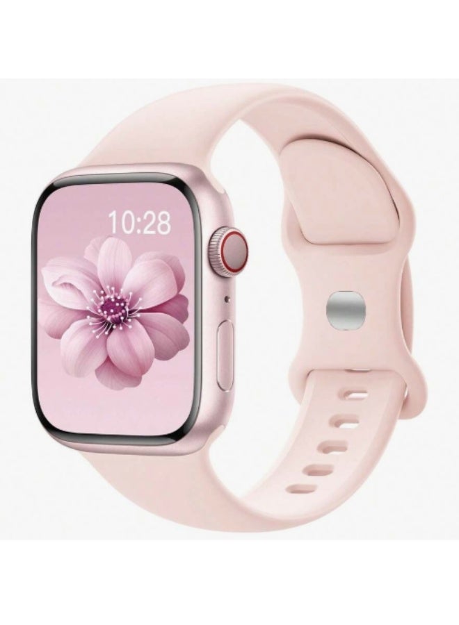 سوار رياضي من السيليكون متوافق مع سوار ساعة أبل بمقاسات 42 مم، 44 مم، 45 مم، 46 مم، 49 مم - بينك فاتح - Image 2