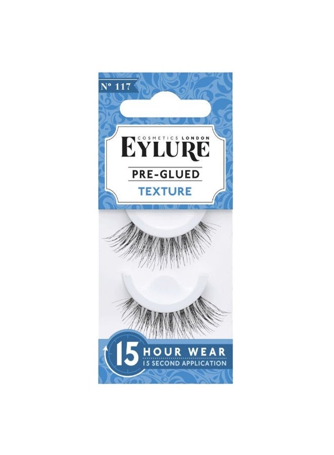 رموش صناعية مسبقة اللصق 15 ساعة - نسيج رقم 117، عبوة من زوج واحد