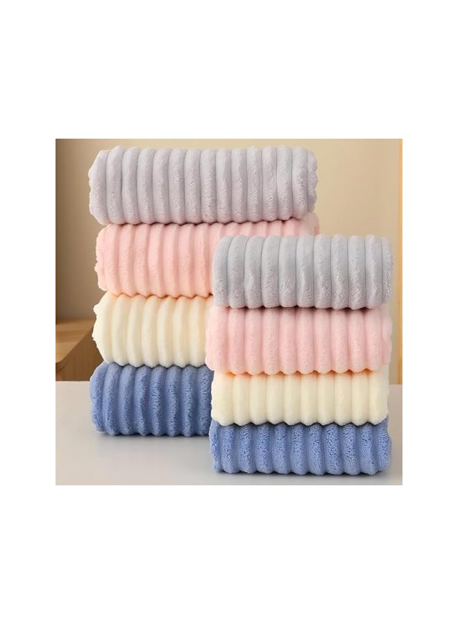 The Bros Soft Bath Towels Set, Fleece Twin Bath Towels for Bathroom, Home, Hotel, Spa, Beach, Pool, Gym (70X140cm Blue) - Image 2