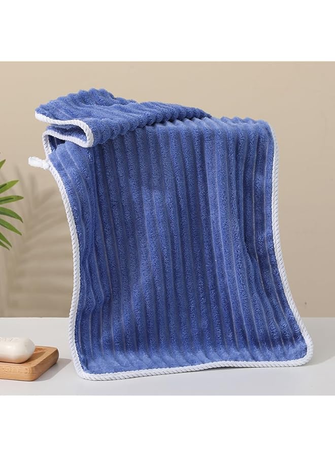 The Bros Soft Bath Towels Set, Fleece Twin Bath Towels for Bathroom, Home, Hotel, Spa, Beach, Pool, Gym (70X140cm Blue) - Image 1