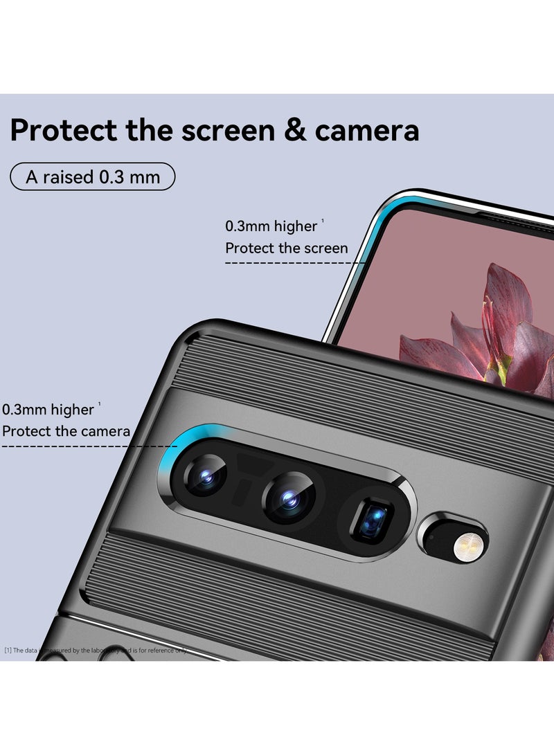 SanHu for Google Pixel 7 Pro Case Cover，Lens Slide Cover Design,Four Corner Anti Drop Airbag ,PC+TPU Environmentally Friendly Material,Black. - Image 5