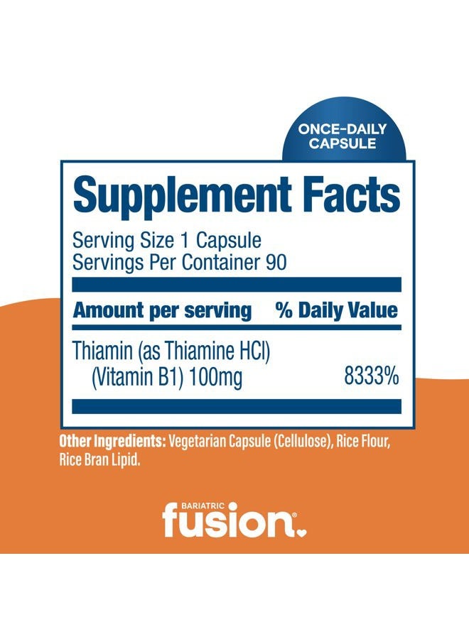Bariatric Fusion Vitamin B1(Thiamine) for Bariatric Surgery Patients Including Gastric Bypass & Sleeve Gastrectomy, Easy to Swallow Capsule, 90 Count - Image 4