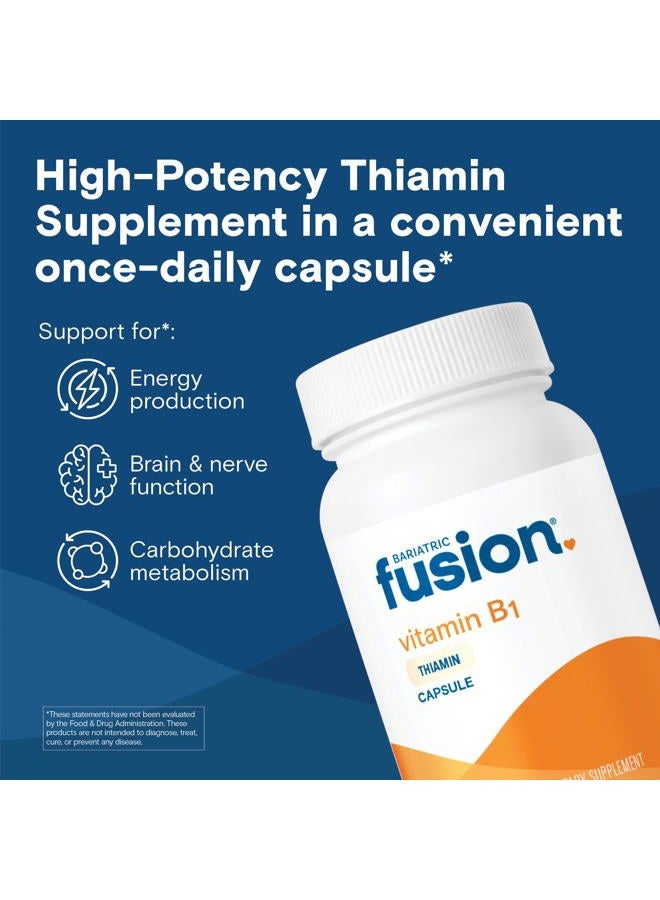 Bariatric Fusion Vitamin B1(Thiamine) for Bariatric Surgery Patients Including Gastric Bypass & Sleeve Gastrectomy, Easy to Swallow Capsule, 90 Count - Image 2