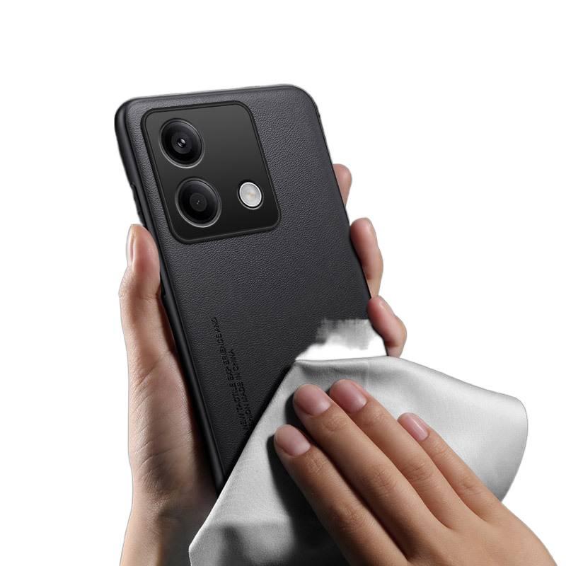 BB غطاء واقي بملمس جلد لـ Redmi Note 13 Pro مع حماية من السقوط وتغطية كاملة مع مقاوم للصدمات مع ملمس الجلد مع أسلوب تجاري باللون Khaki للعمل والمكتب باللون الأحمر - Image 4